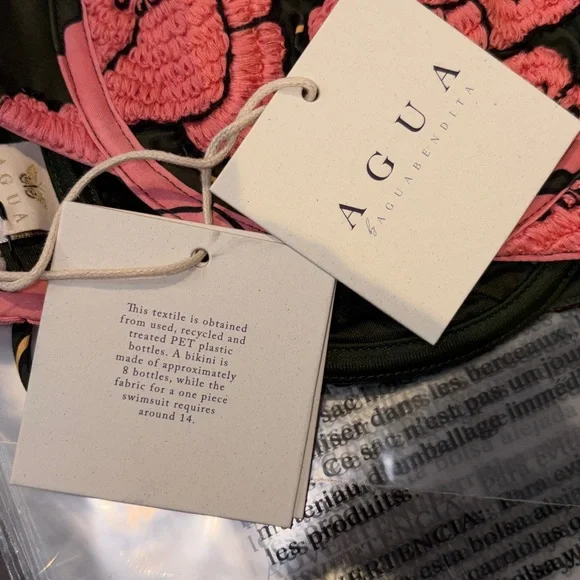 AGUA BY AGUA BENDITA Soya Botanica Rosa Embroidered Bikini Top NWT - Picture 15 of 16